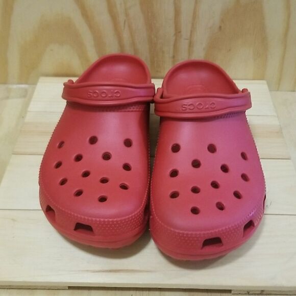 Crocs Clogs Men Sz 13Classic Red Slip On Sandals Shoes - Picture 5 of 8